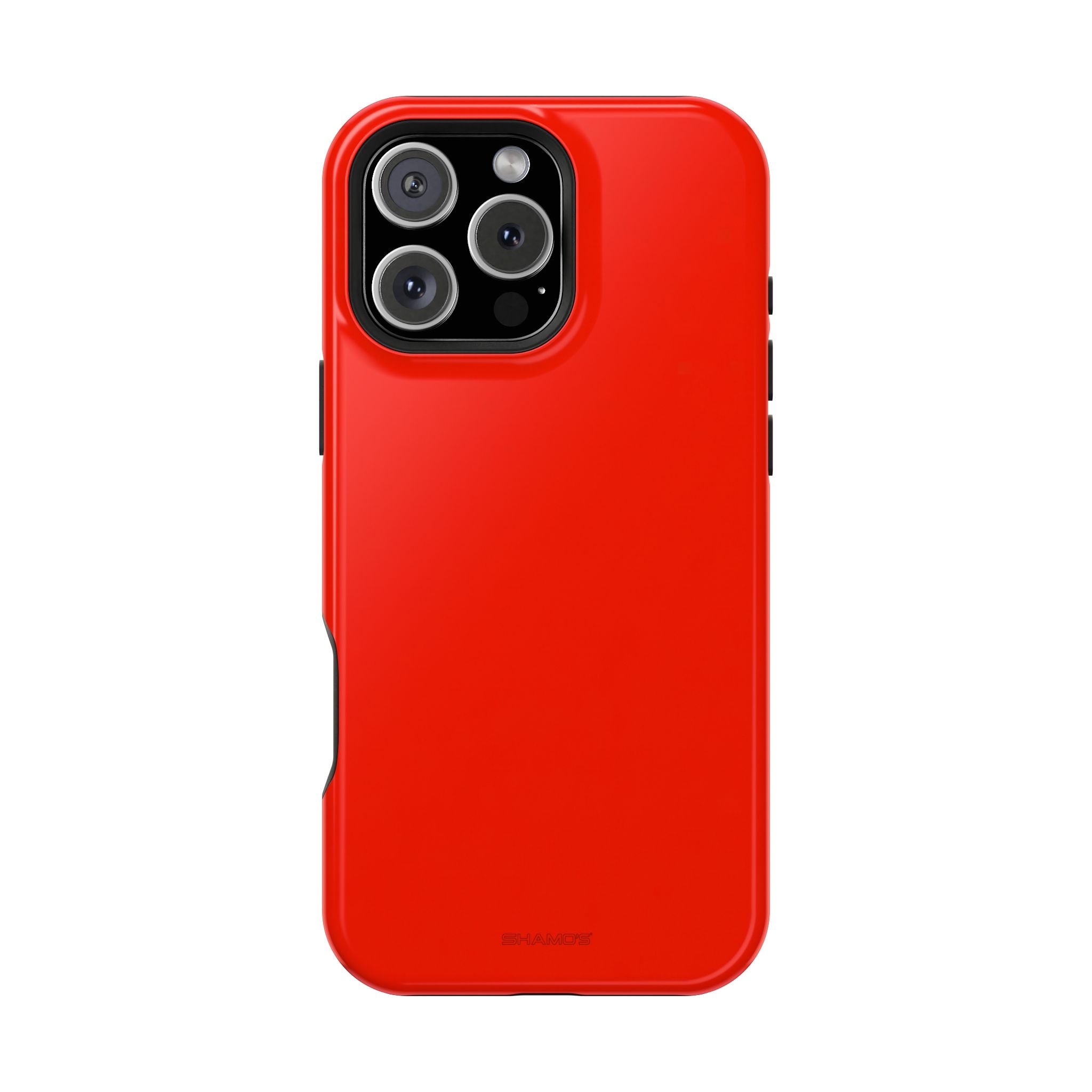Electric Red Solid Color MagSafe Compatible Impact-Resistant iPhone Case | Slim Protective Cover - iPhone 16 Pro Max / Glossy - Shamo's