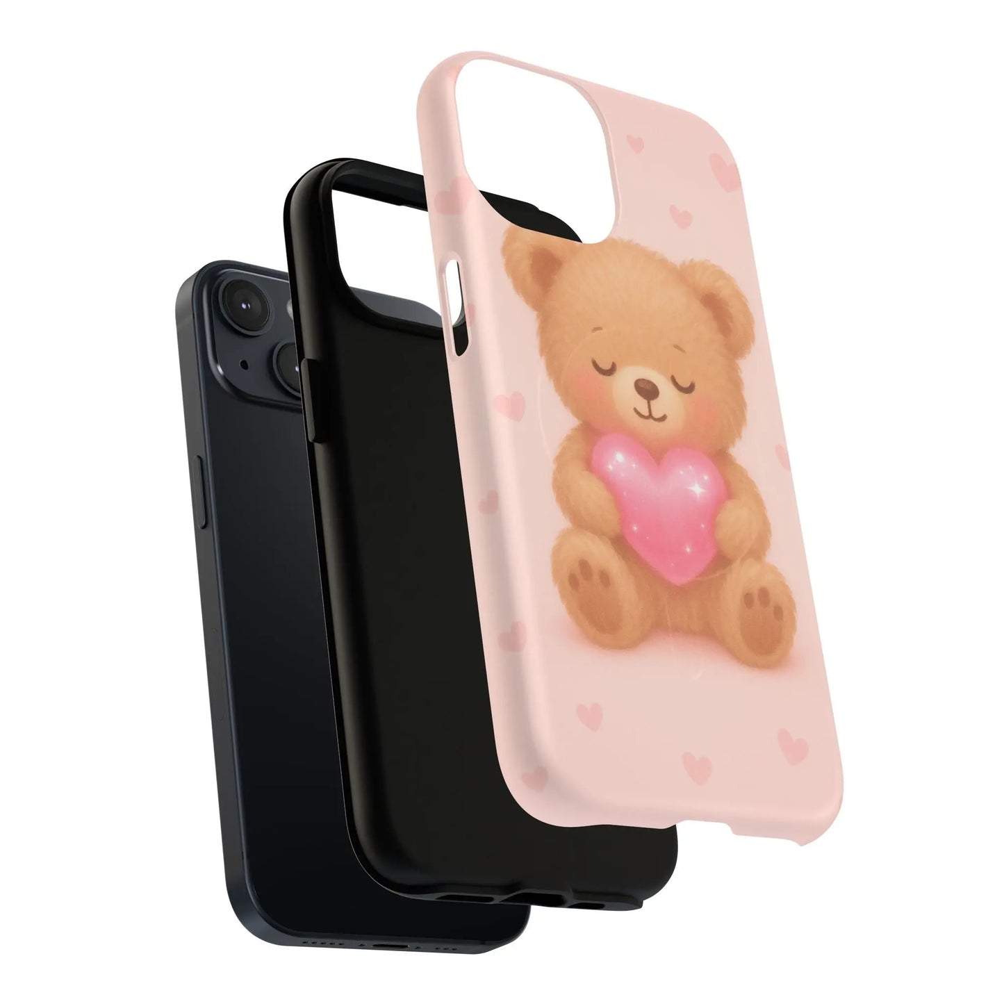 Heart Hug Teddy Bear iPhone Case – with MagSafe