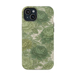 Green Succulent Floral Magnetic Impact-Resistant iPhone Case, MagSafe Compatible - iPhone 15 Plus / Matte - Shamo's