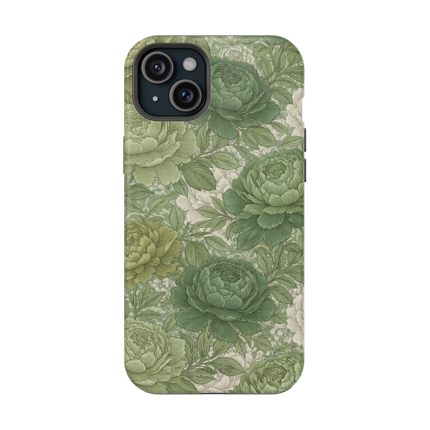 Green Succulent Floral Magnetic Impact-Resistant iPhone Case, MagSafe Compatible - iPhone 15 Plus / Matte - Shamo's