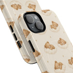 Beige teddybeer op wolken iPhone-hoesje met MagSafe