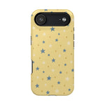 Prairie Stars – Yellow and Blue Star MagSafe Phone Case, glossy iPhone 17 Air, rear view
