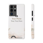 Funda para teléfono personalizable con tarjetero | Añade tu propia foto y texto