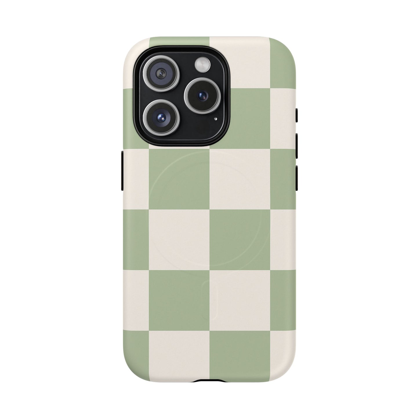 Sage Checkerboard Tough iPhone Case - Compatible with MagSafe