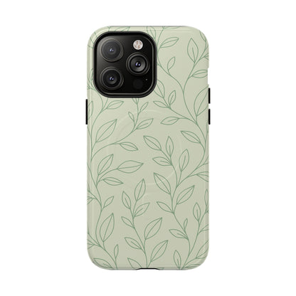 Sage Botanical Leaves Floral iPhone Case | MagSafe