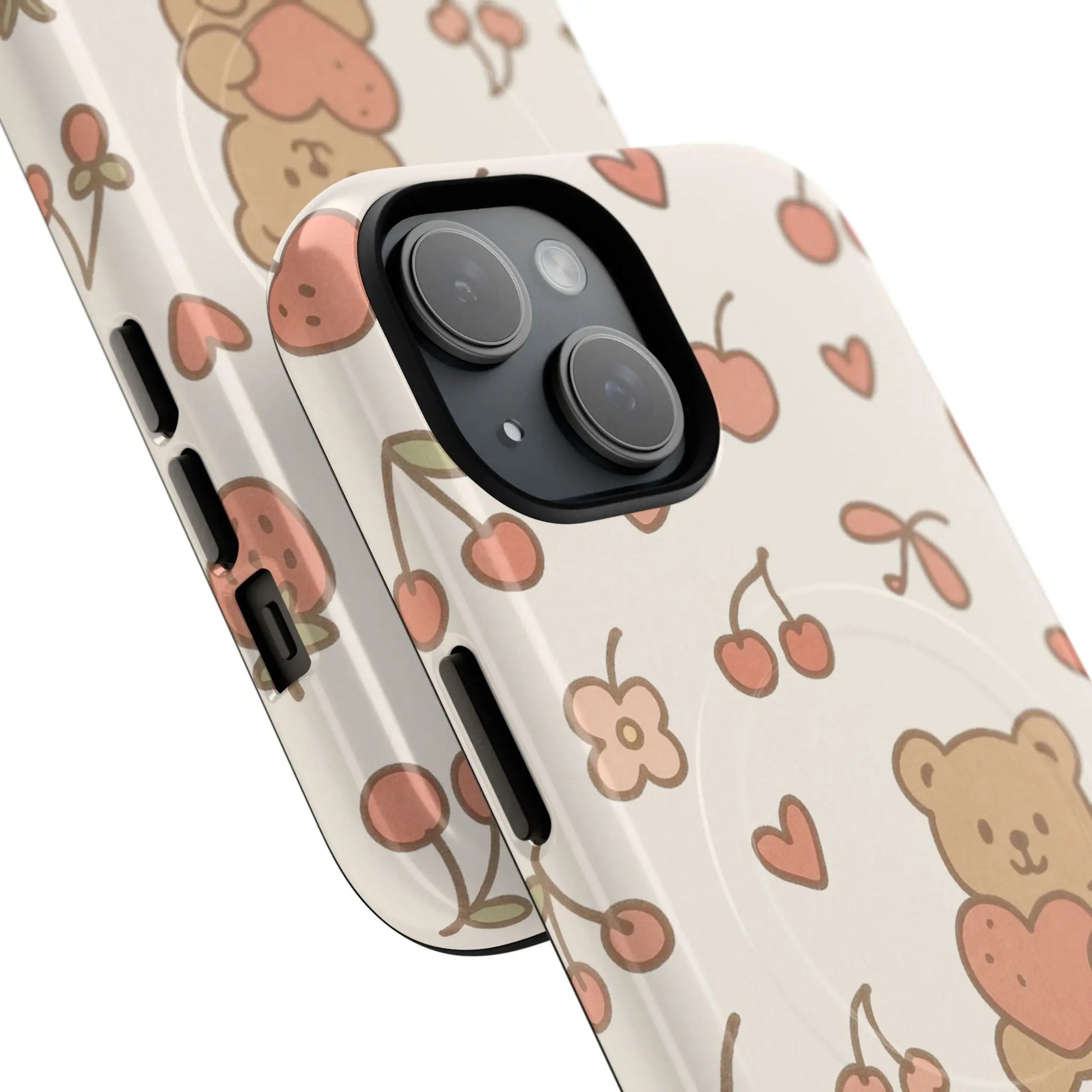 Teddy Berry Cozy Strawberry Pattern iPhone Case with MagSafe - Shamo's