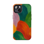 Abstract Color Wave Tough Phone Case — Bold Orange & Green Protective Phone Cover  Shamo's