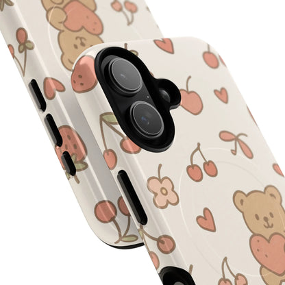 Teddy Berry Cozy Strawberry Pattern iPhone Case with MagSafe  Shamo's