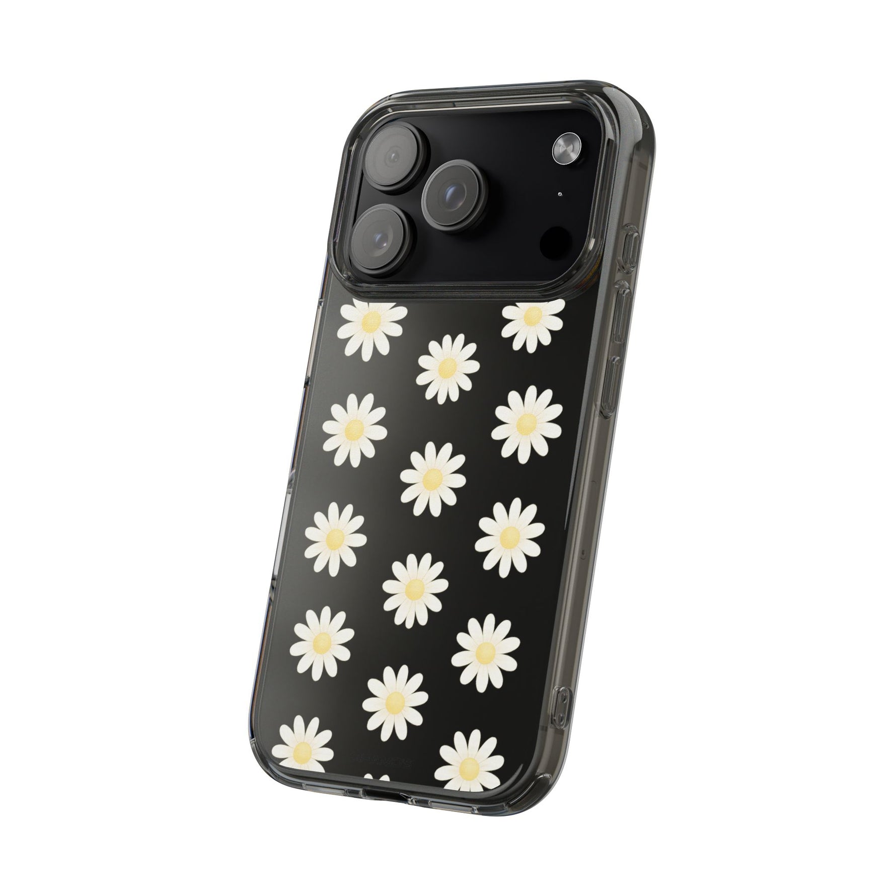 Clear Daisy Floral Phone Case, Impact-Resistant, Anti-Yellowing, Camera & Screen Protection - iPhone 17 / Without gift packaging - Shamo's