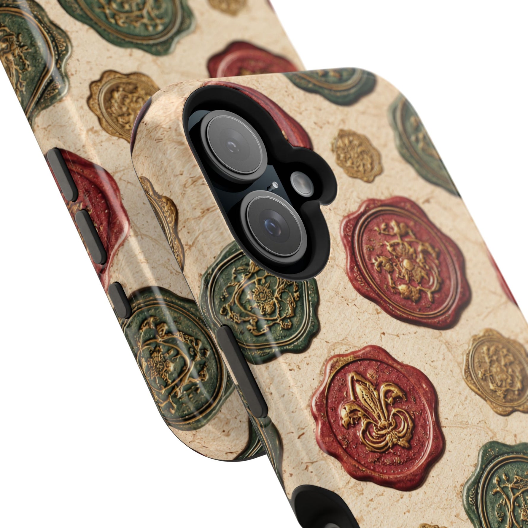 Vintage Wax Seal Pattern Magnetic Impact-Resistant Phone Case with MagSafe Compatibility