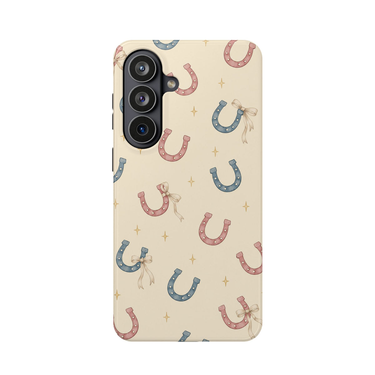 Prairie Horseshoes MagSafe Phone Case, glossy Samsung Galaxy S26 Plus, rear view