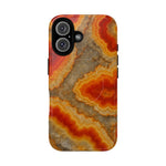 Agate Glow Marble iPhone Case Orange Geode Stone Design with MagSafe - Shamo's