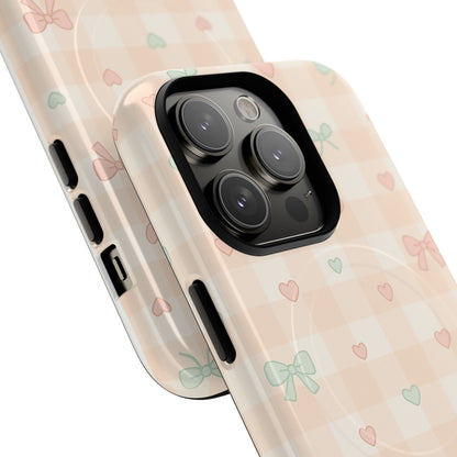 Sweet Pastel Checkered Bows Case for iPhone | MagSafe