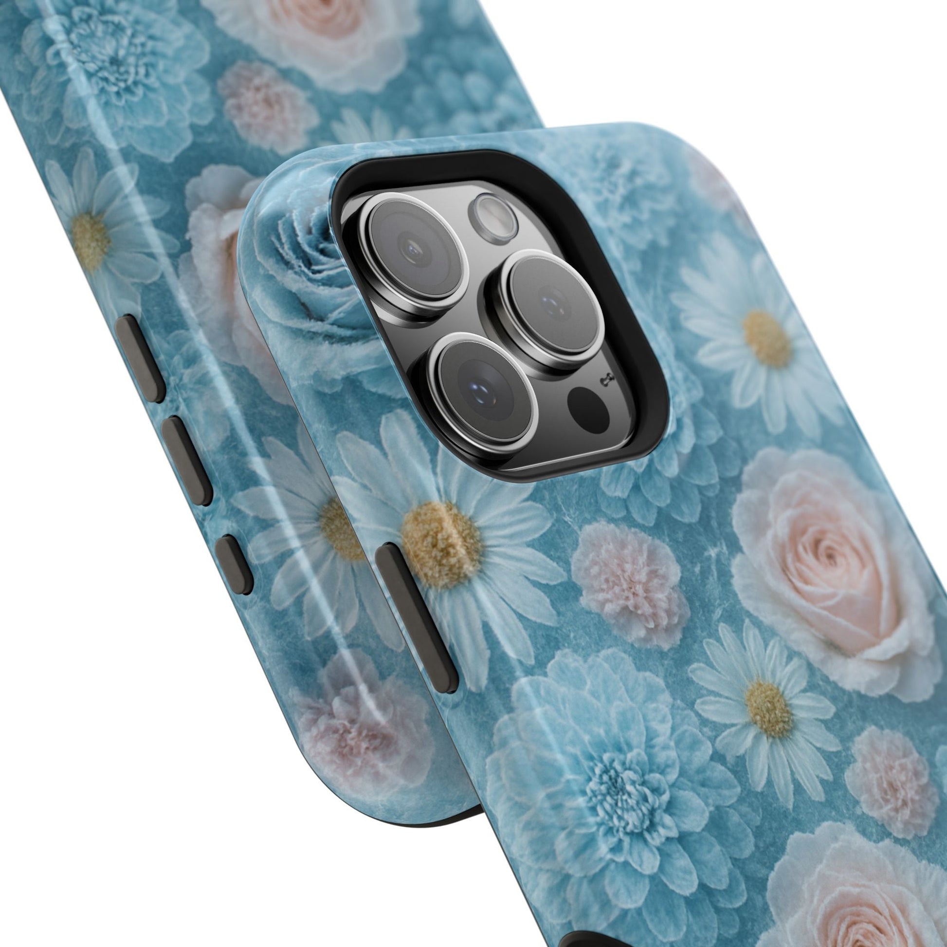Frozen Floral Rose & Daisy Impact iPhone Case | MagSafe compatible  Shamo's