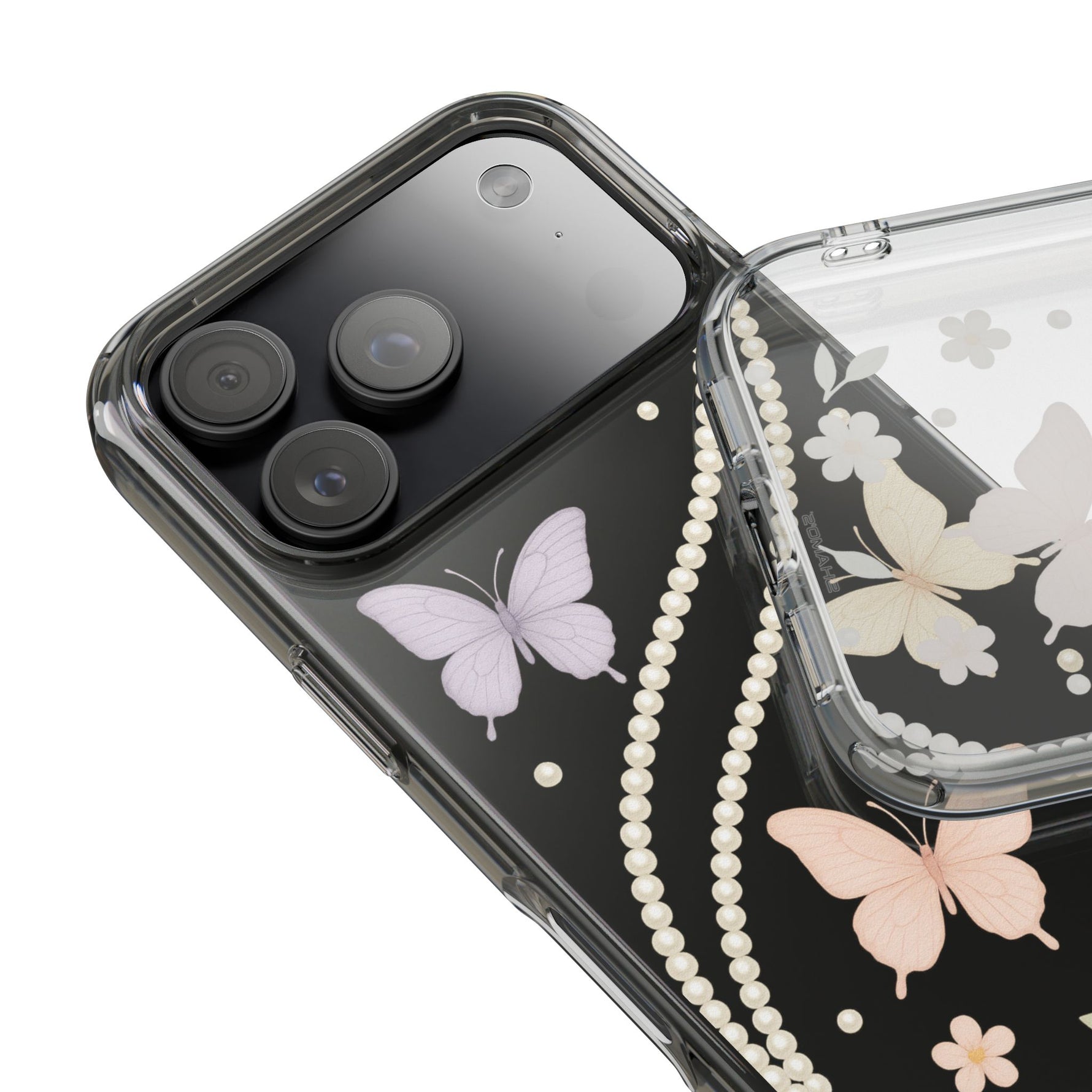 Butterfly Pearl Impact-Resistant Clear iPhone Case - iPhone 17 / Without gift packaging - Shamo's