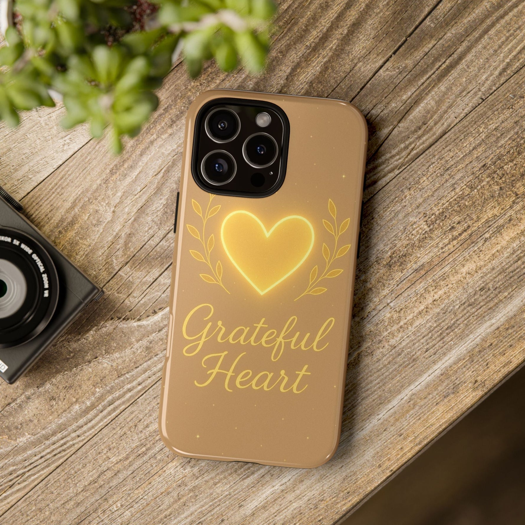 Grateful Heart iPhone Case — Warm Neon Heart  Shamo's