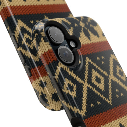 Nordic Knit Pattern MagSafe Impact-Resistant iPhone Case