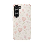 Pink Watercolor Heart Floral Pattern | Tough Impact Phone Case  Shamo's Samsung Galaxy S23
