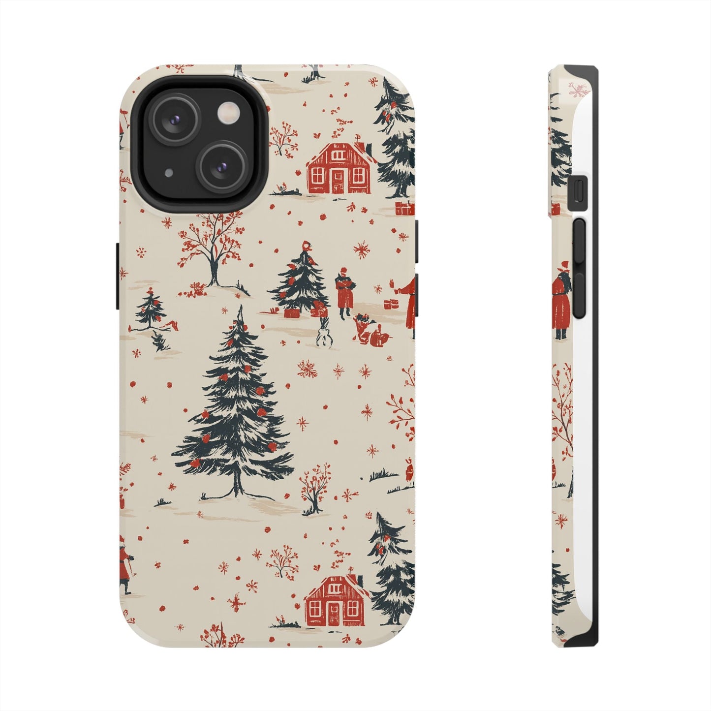Winter Village Holiday Tough iPhone Case — Vintage Holidays & Snow Scene