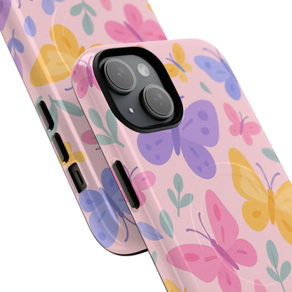 Butterfly Pattern Compatible with MagSafe Tough Magnetic Phone Case