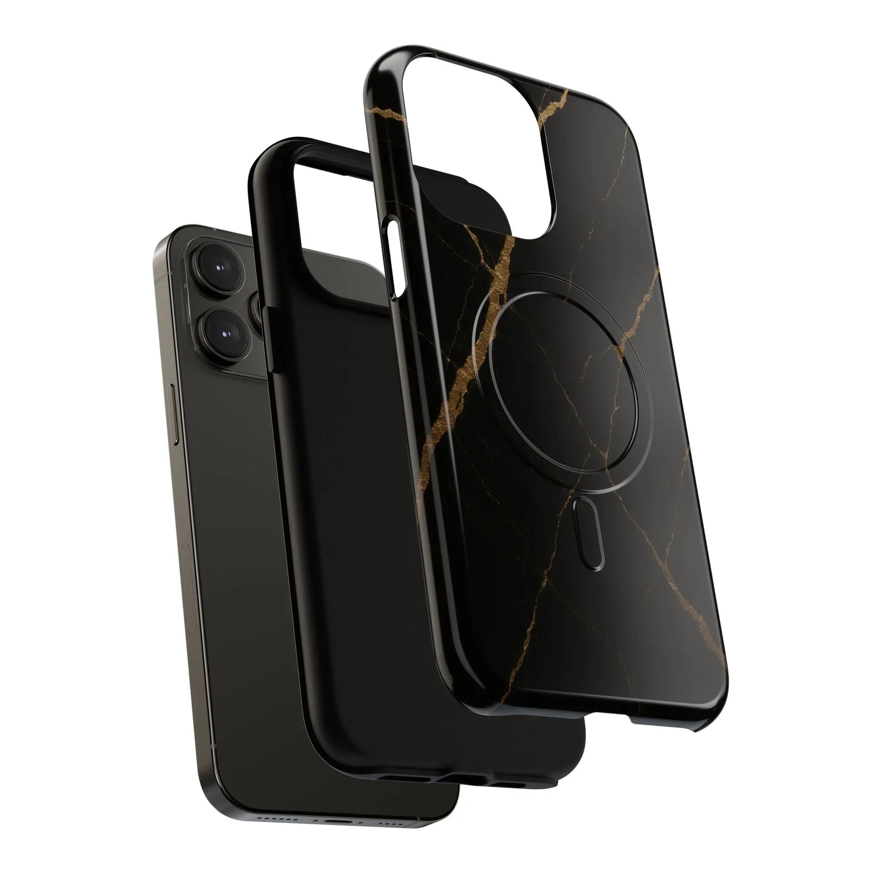 Black & Gold Marble iPhone Case with MagSafe  Shamo's