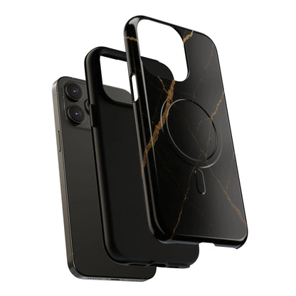 Black & Gold Marble iPhone Case with MagSafe