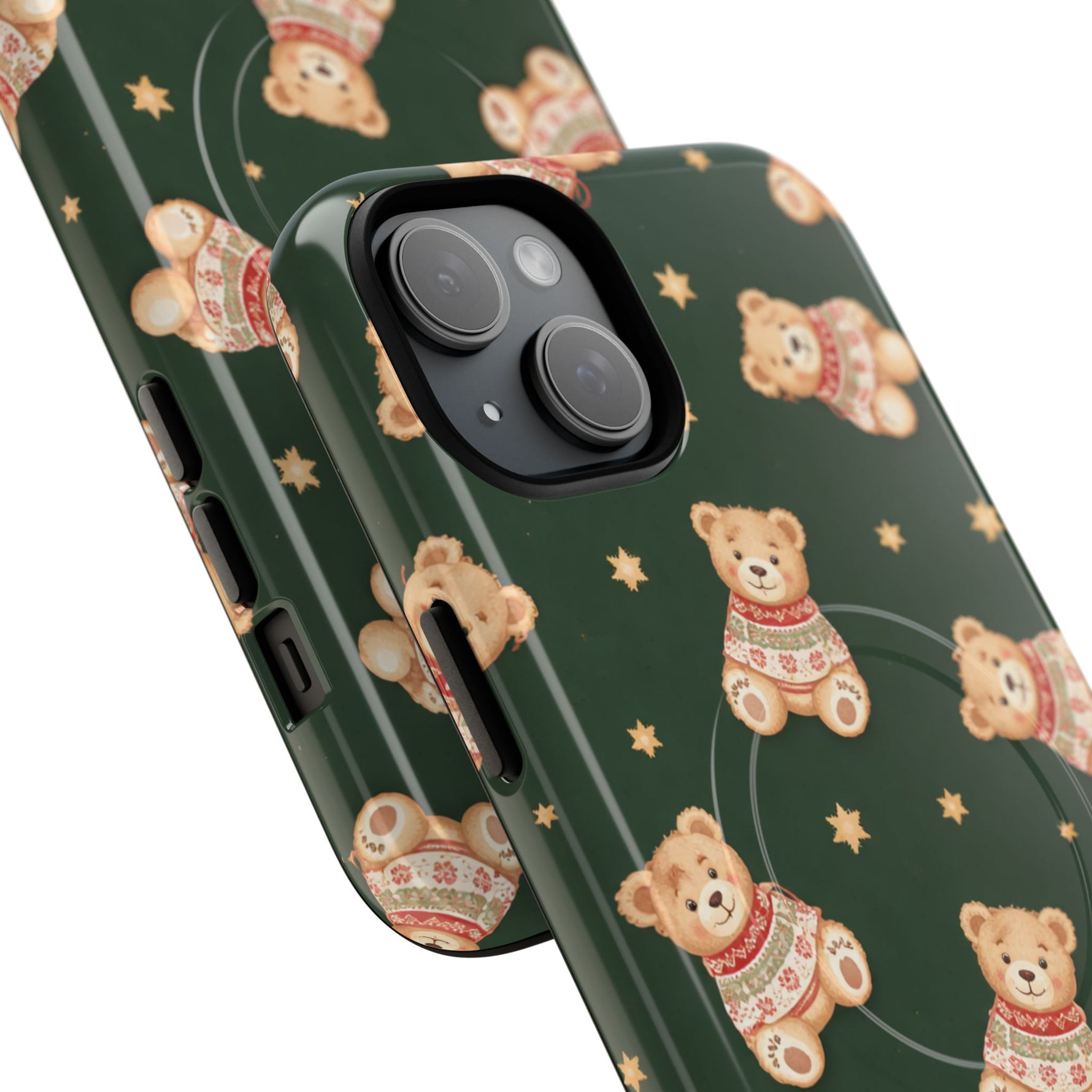 Funda para iPhone con diseño de osito de peluche y corazón (con MagSafe)