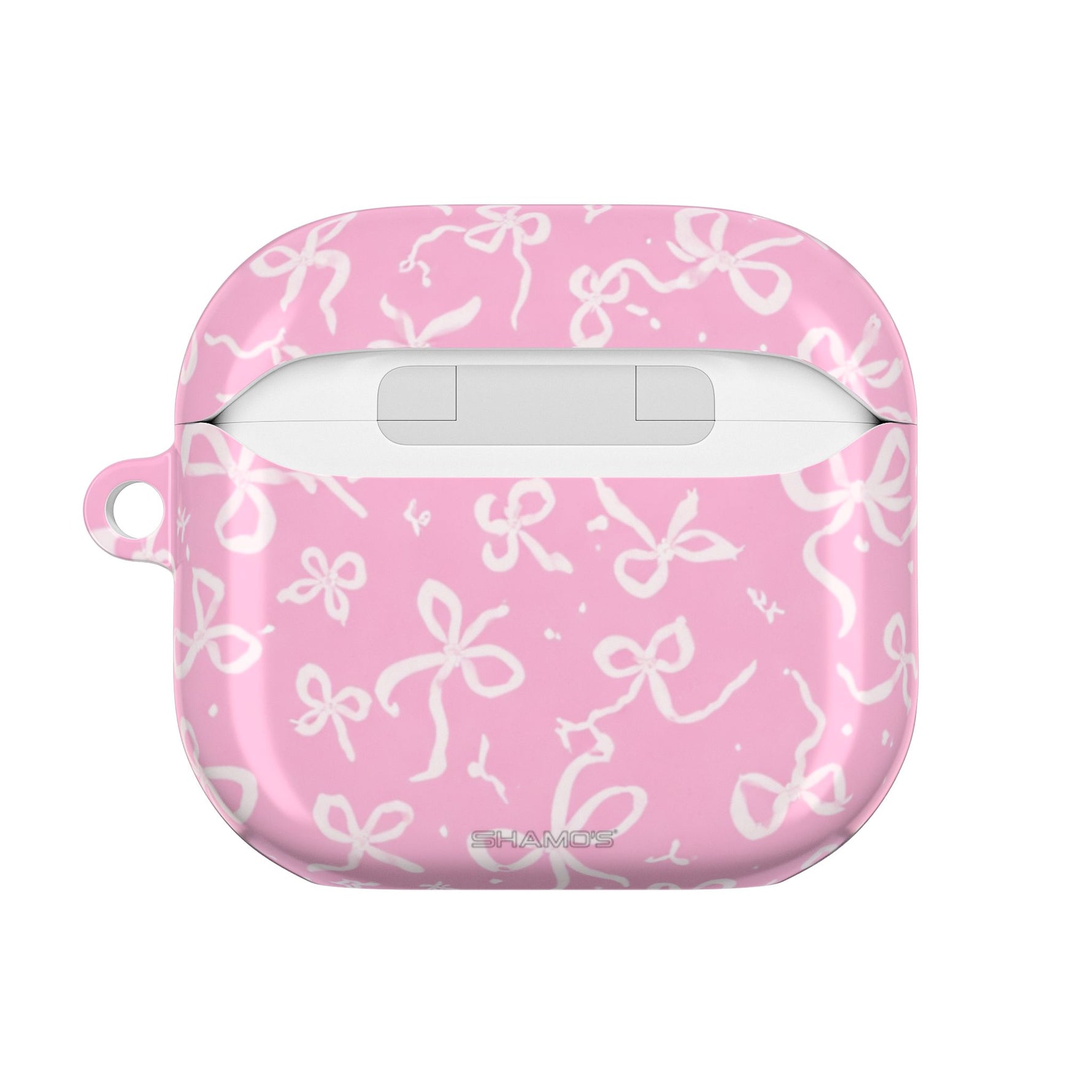 Pink Bow Pattern AirPod Case — Cute Floral Bow Protective Case