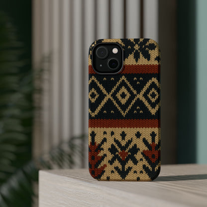 Nordic Knit Pattern MagSafe Impact-Resistant iPhone Case