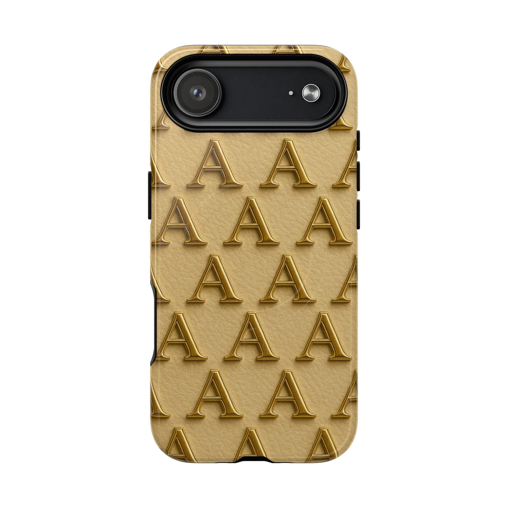 Gold Monogram 'A' iPhone Case with MagSafe - Shamo's