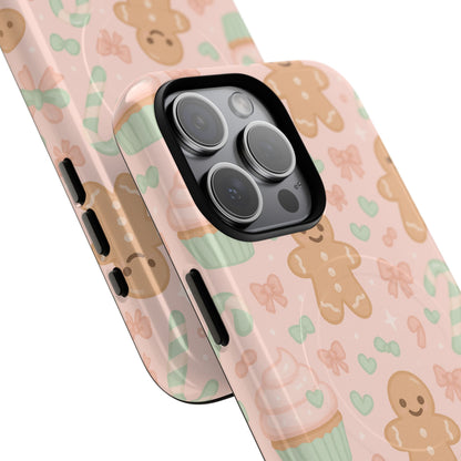 Gingerbread Candy Holiday Tough iPhone Case | compatible with MagSafe
