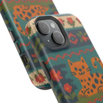 Cozy Knit Leopard Pattern Sweater Holiday Theme iPhone Case with MagSafe compatibility  Shamo's