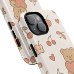 Teddy Berry Cozy Strawberry Pattern iPhone Case with MagSafe