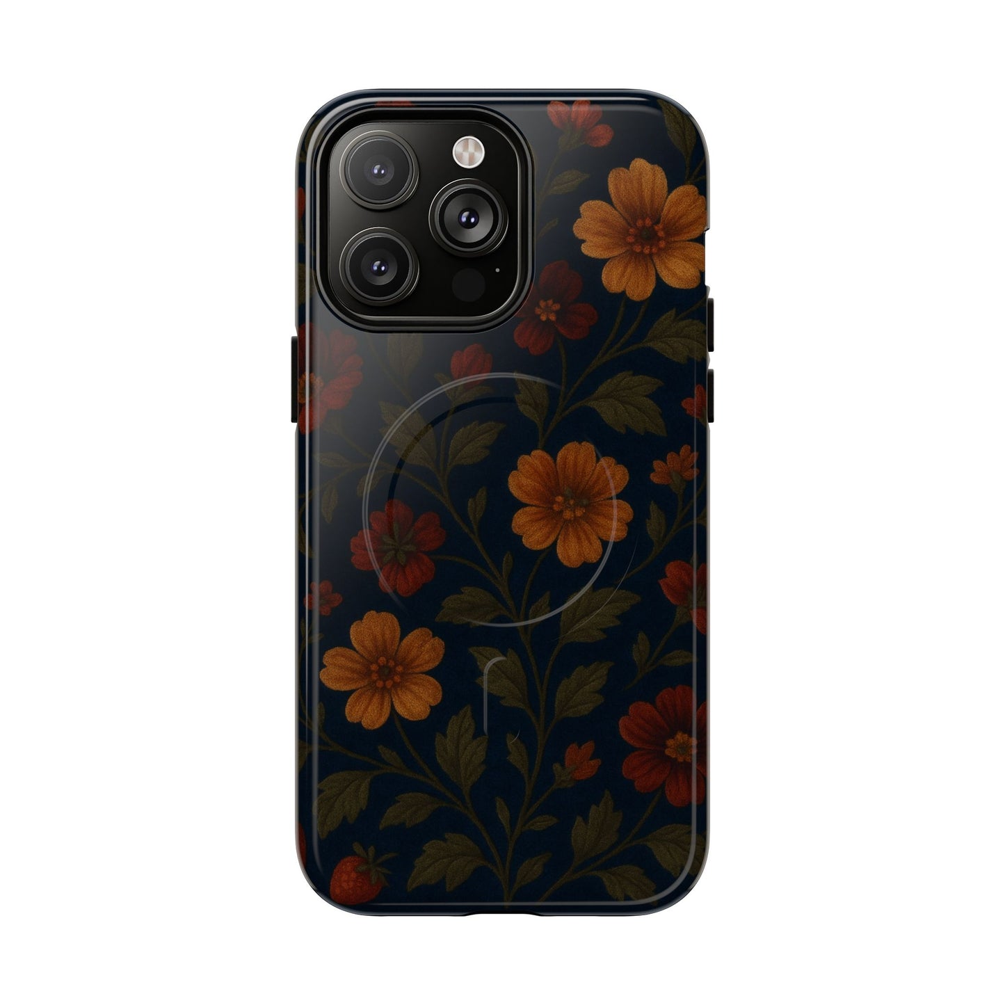 Floral Night Velvet iPhone Case - Works with MagSafe