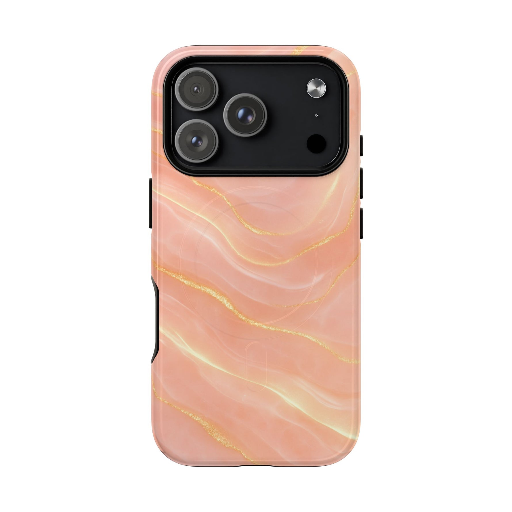 Luxury Series Pink Marble iPhone Case compatible with MagSafe - Shamo's