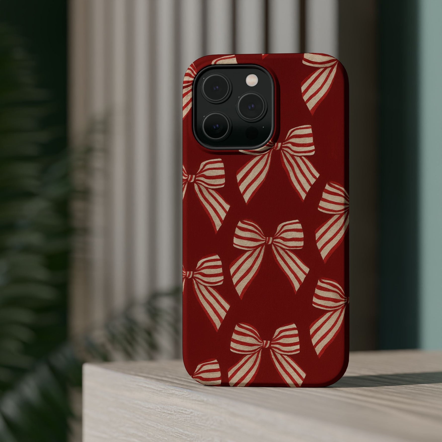 Holiday Red Bow iPhone Case — Impact‑Resistant iPhone Cover with MagSafe compatibility  Shamo's