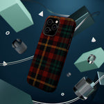 Plaid Impact-Resistant iPhone Case — Red Green Tartan Holiday Theme with MagSafe  Shamo's