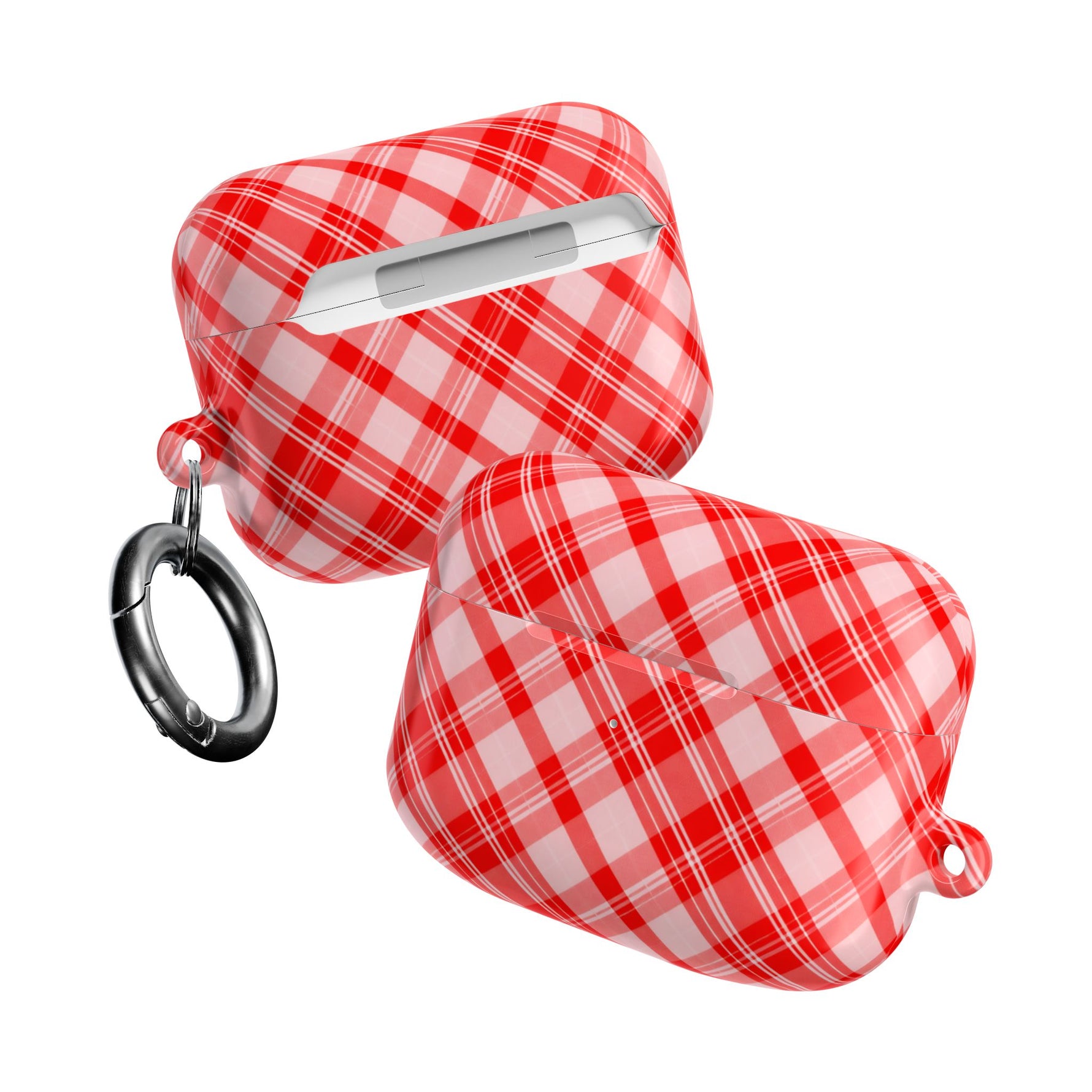 Red Plaid AirPod Case – Festive Check Pattern Protective Cover