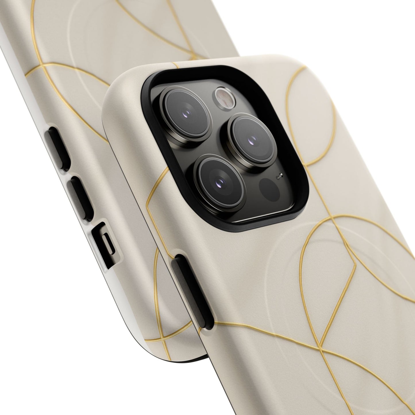 Gold Geometry on Silk Luxury Series iPhone Case with MagSafe