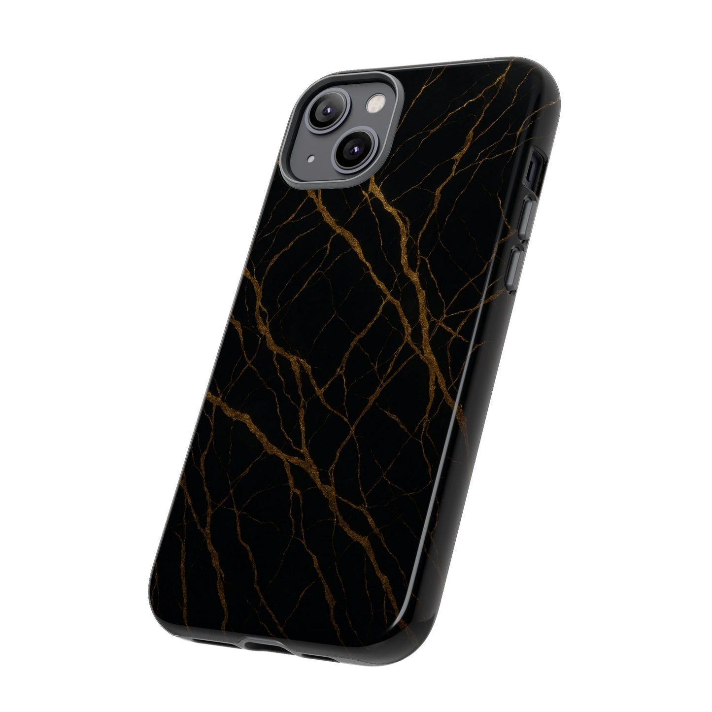 Black Marble Tough iPhone Case