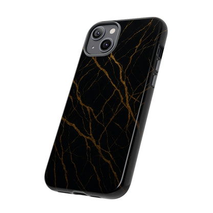 Black Marble Tough iPhone Case
