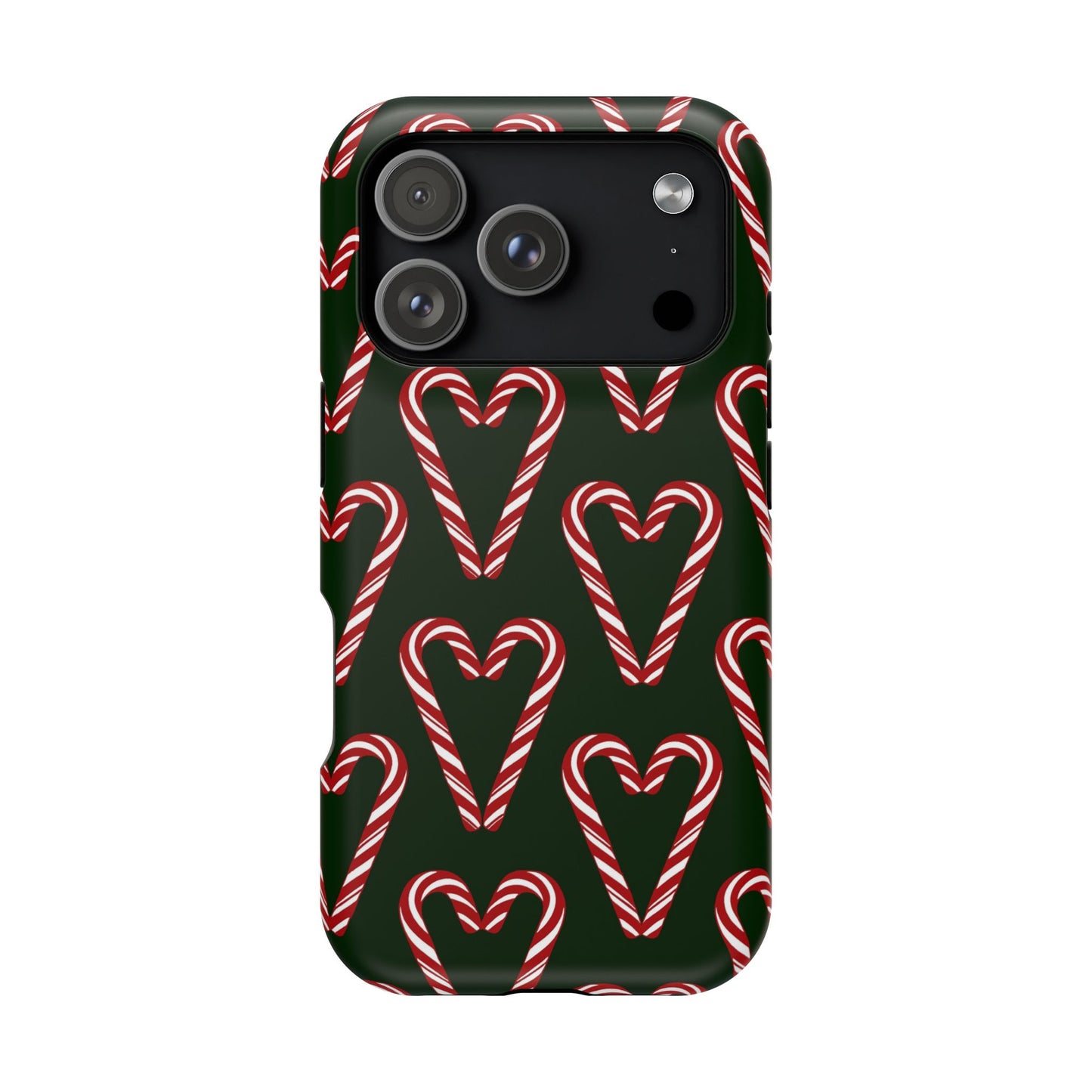 Candy Cane Heart MagSafe Impact-Resistant iPhone Case
