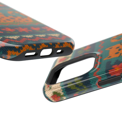 Cozy Knit Leopard Pattern Sweater Holiday Theme iPhone Case with MagSafe compatibility