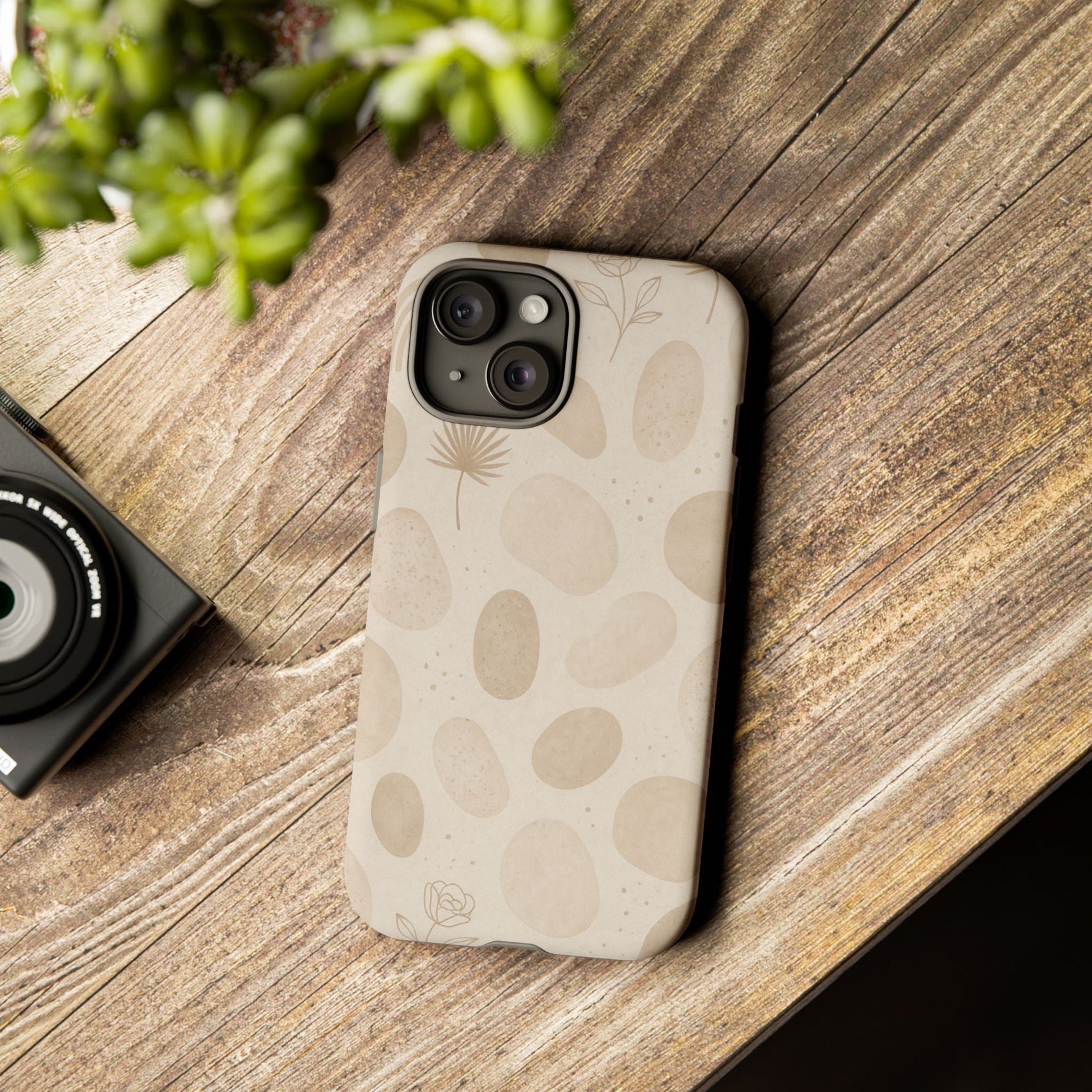 Neutral Pebble Pattern Tough iPhone Case  Shamo's
