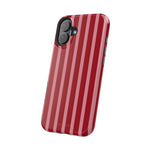 Red Burgundy  Stripes Magnetic Impact-Resistant Phone Case | MagSafe Compatible