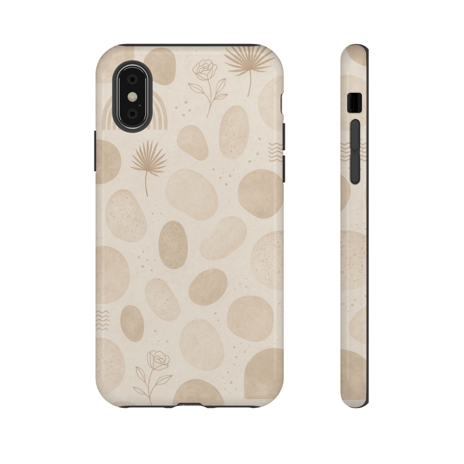Neutral Pebble Pattern Tough iPhone Case - Shamo's