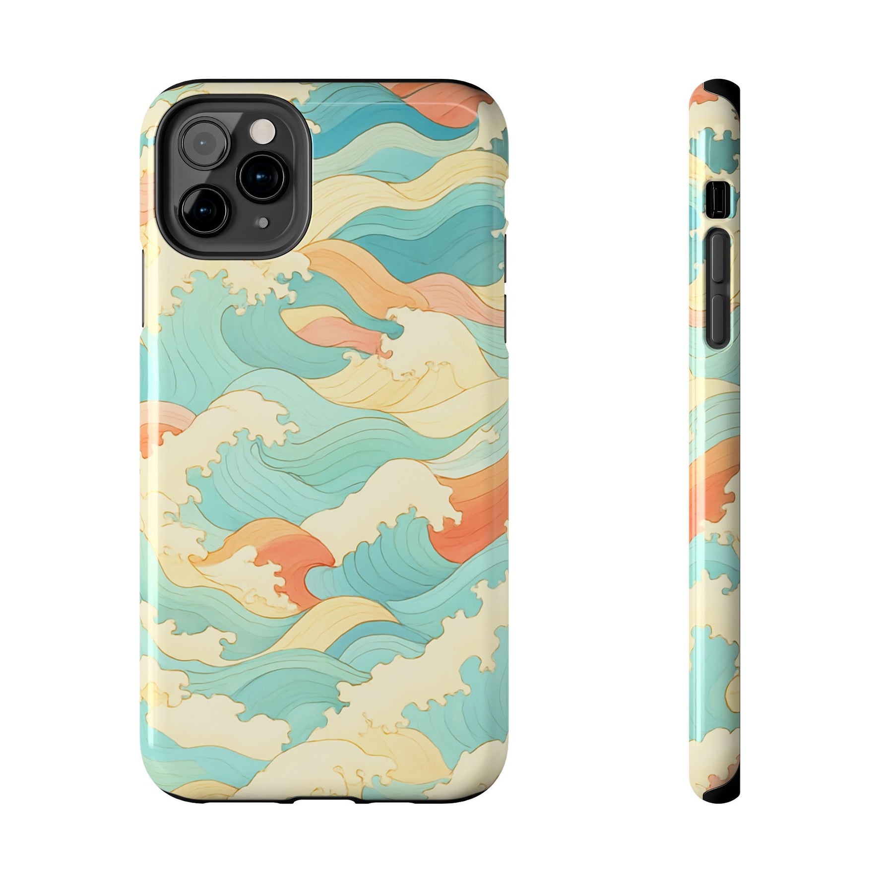 Ocean Wave Tough Phone Case — Pastel Retro Surf Pattern  Shamo's iPhone 11 Pro Max