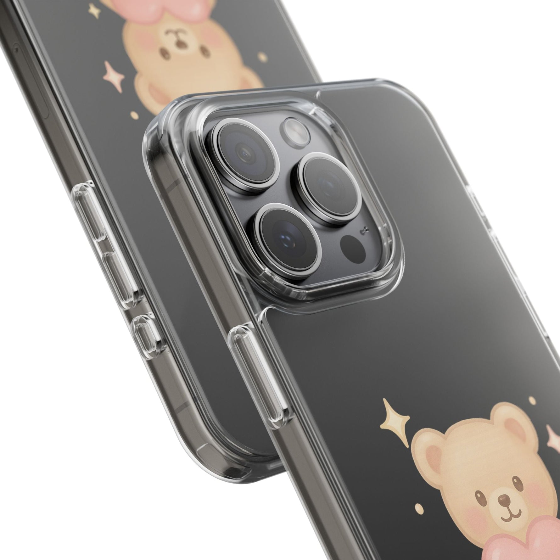 Romantic Teddy Bear Impact-Resistant iPhone Case with Heart Design  Shamo's