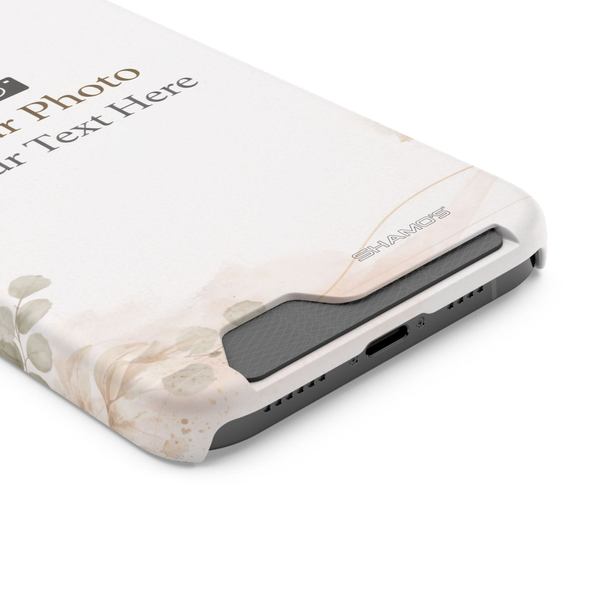 Funda para teléfono personalizable con tarjetero | Añade tu propia foto y texto