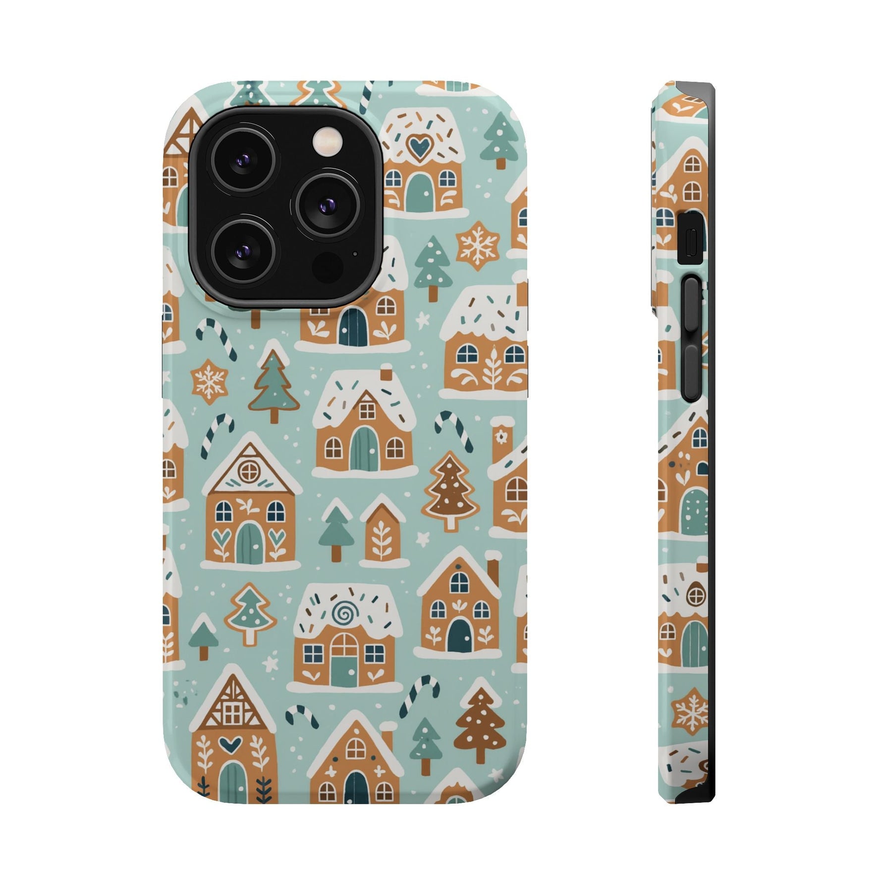 Winter Gingerbread Village Holiday Theme iPhone Case with MagSafe compatibility  Shamo's iPhone 14 Pro / Glossy